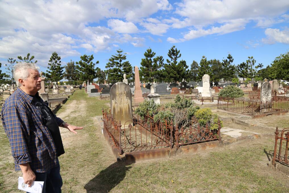 The Congregational section of Sandgate Cemetery. Pictured is Greg Manning talking about the section, which is subject of a walking history tour. Picture: Ellie-Marie Watts