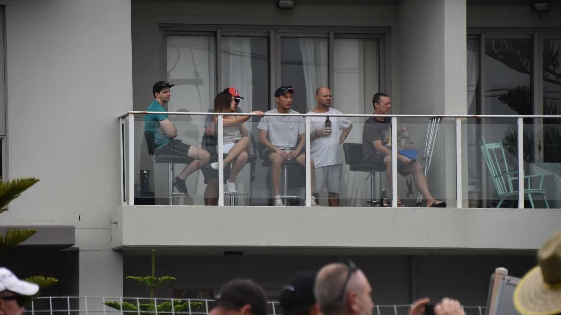 BEAUT SPOT: Some of James Thompson's guests watch the race.