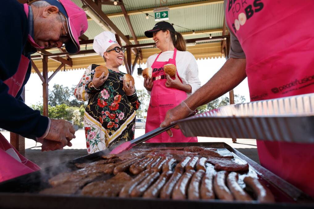 SUPPORT: Masterchef contestant Steph de Sousa and BBQ for Boobs organiser Katherine McLean. Picture: Max Mason-Hubers