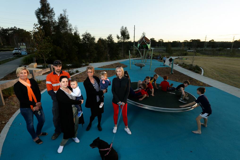 PLAYGROUND POLITICS: Some residents of the Harvest estate in Chisholm say they have been disappointed by the new playground in their streets, for which they have been waiting for years. Picture: Jonathan Carroll 
