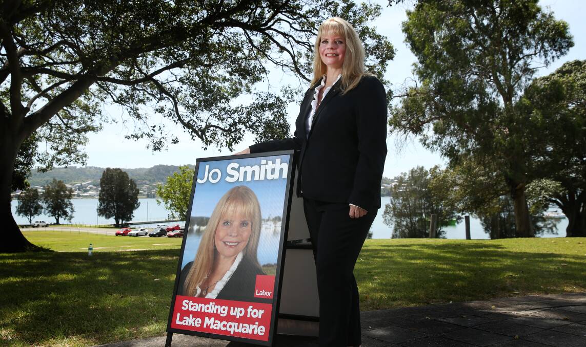 FIRST TIMER: Booragul's Jo Smith was announced as Labor's candidate for the state electorate of Lake Macquarie outside Awaba House. Picture: Marina Neil