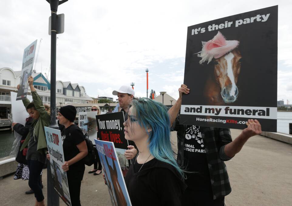 NUP TO THE CUP: Protesters at Queens Wharf. 