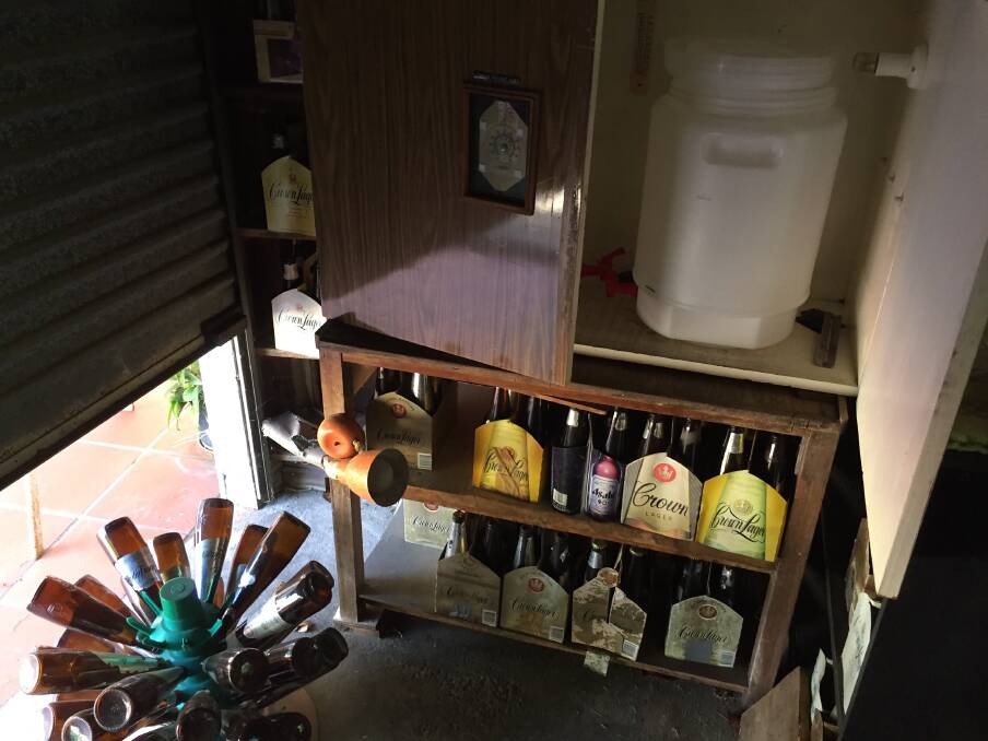 HOBBY: Mr Brown's home brewing set up. It has been a hobby of his for forty years. Picture: Phoebe Moloney