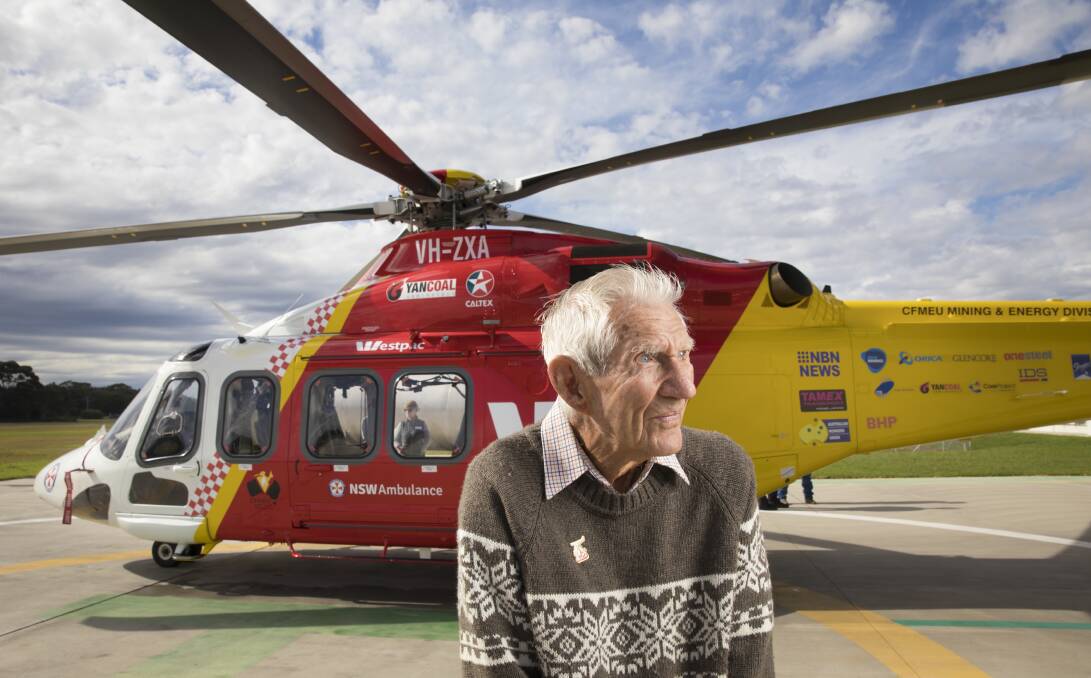 FREED: Ernest Hillard was rescued from an accident on his farm by helicopter. Picture: Peter Stoop