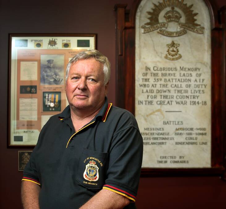 LEGACY: President of the City of Newcastle RSL sub branch and Vietnam War veteran Ken Fayle will receive a top RSL honour next week. Picture: Marina Neil