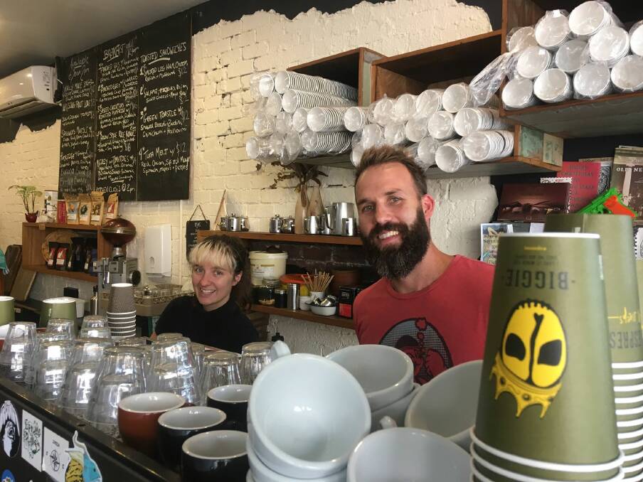 WARM: Suspension Espresso manager Lucy Kallinis and owner Chris Johnston. 