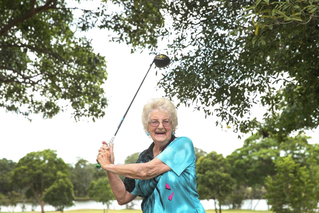 EAGER: Belmont North's Beryl Tobin at Waratah Golf Club, where she started playing golf at 17. Picture: Marina Neil