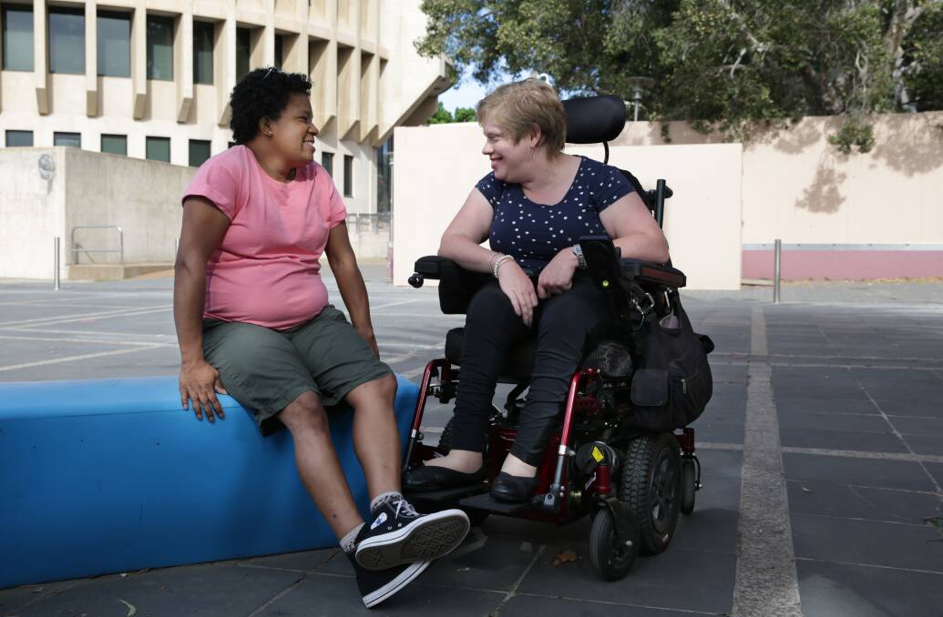 MENTOR: Amparo Morgan with her business mentor disability advocate Melanie Schlaeger. Picture: Simone De Peak 
