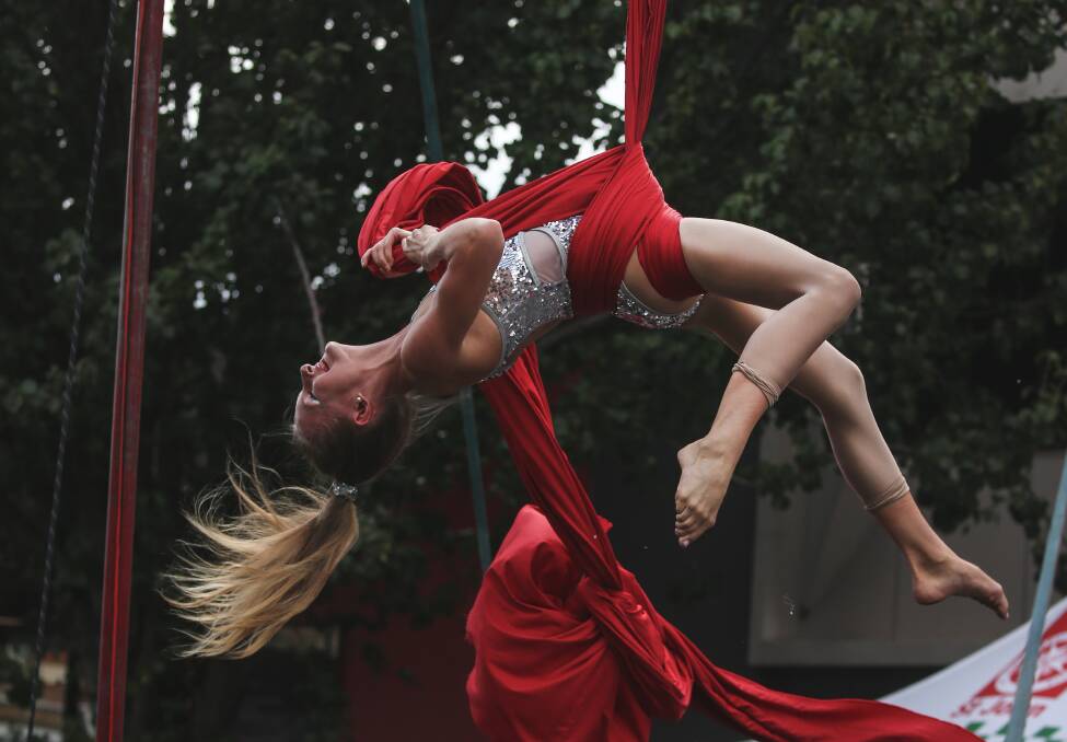 MORE EVENTS: A circus performer at Beaumont Street Carnivale in March, 2019. Picture: Marina Neil 