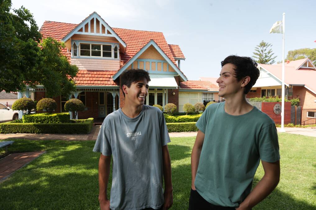 TOP ACHIEVERS: St Philip's Christian College students Jack Temelkovski and Matt Rigby. Meg Arnold and Perry McIntyre are currently overseas. Picture: Simone De Peak