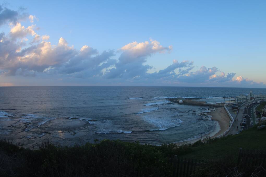 HIGH TIDE: Merewether Beach on Monday. Picture: Dave Anderson