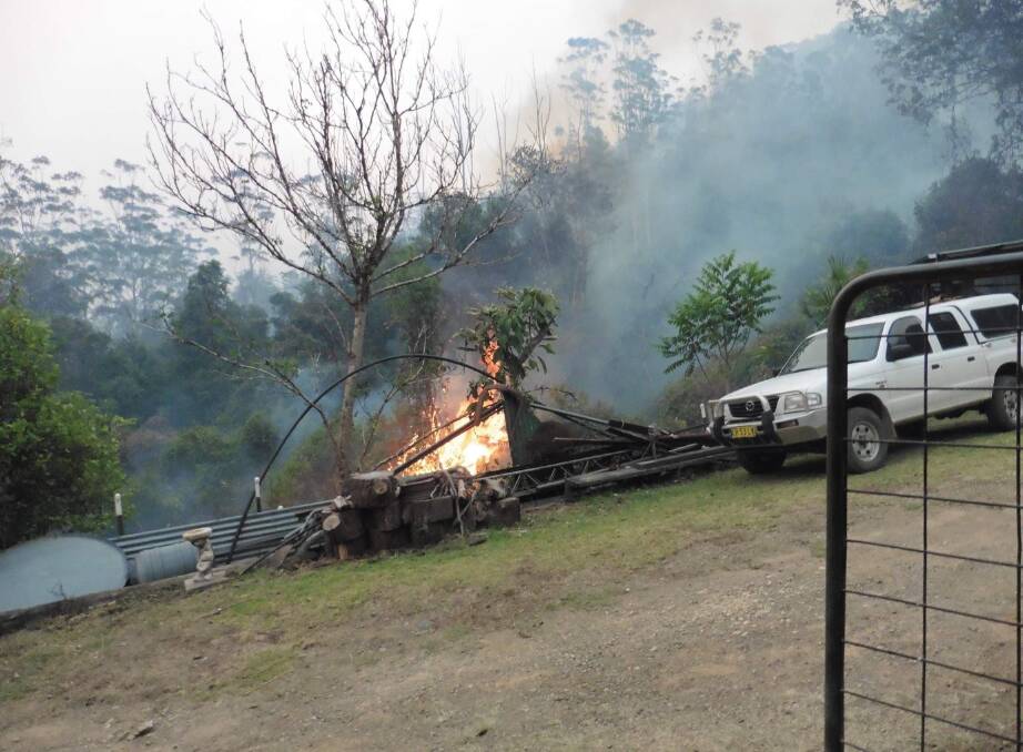 A spot fire ignites near Mr Carroll's parents' house in Bobin. Picture: Kevin Carroll