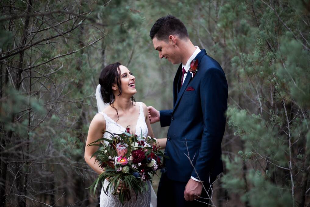 April and Caleb Beaman on their wedding day, November 3, 2019. Picture: Matthew Smith Photography