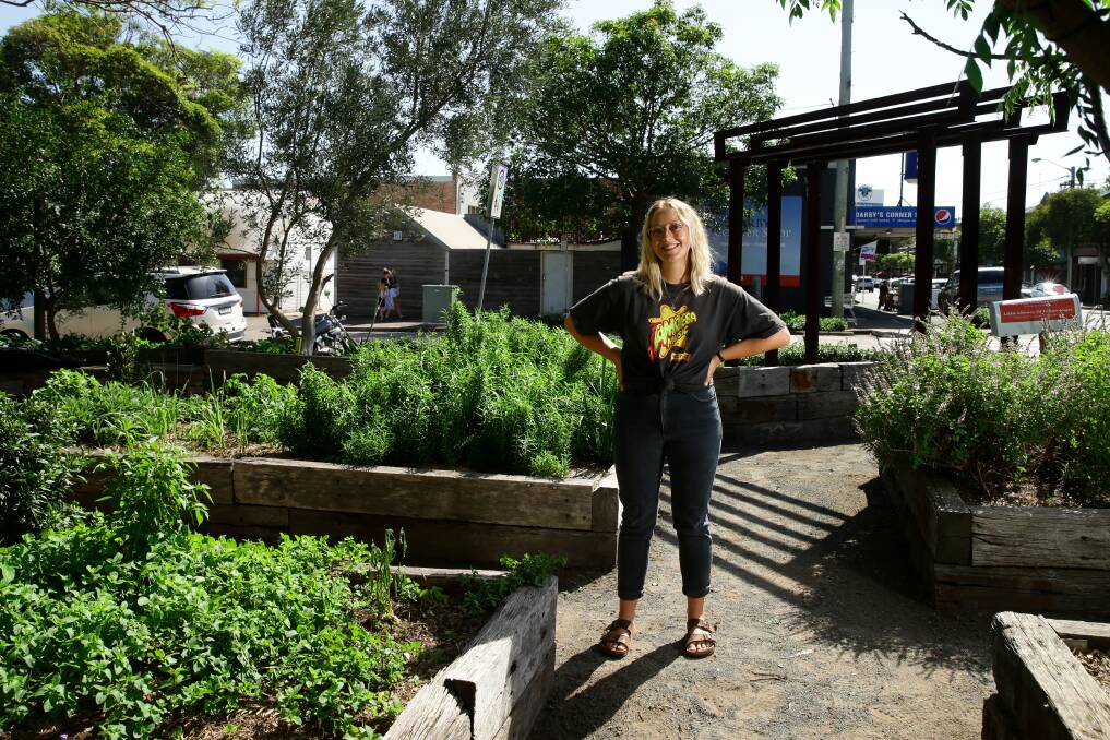 PLANT POWER: Sarah Bortfeld in the Darby Street garden, a place where she and fellow volunteers can support each other and care for the environment. Picture: Jonathan Carroll