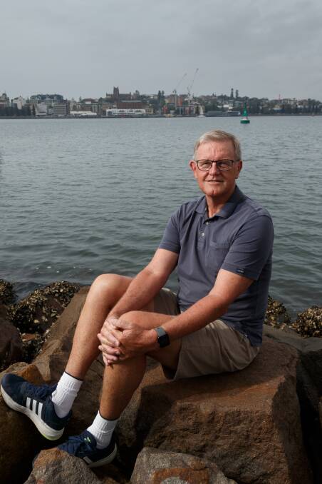 MAKING A SPLASH: John Weedon will participate in Newcastle's annual Australia Day Harbour Swim alongside his son and two grandchildren. Picture: Max Mason-Hubers