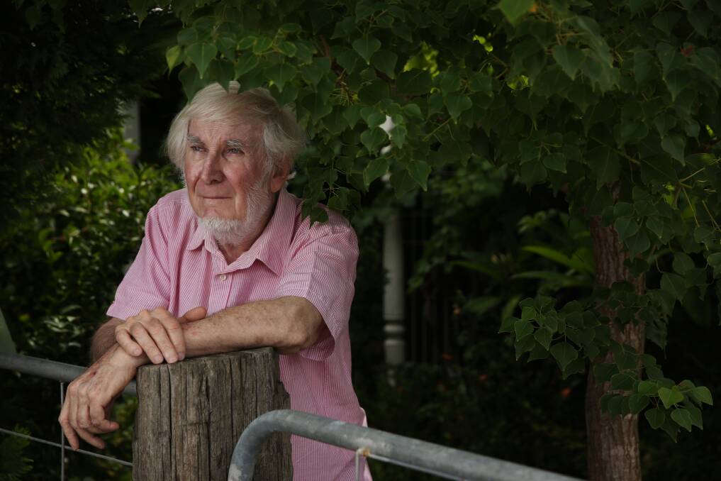 GREEN LIVING: John L Hayes outside his sustainable Mayfield home. Picture: Simone De Peak