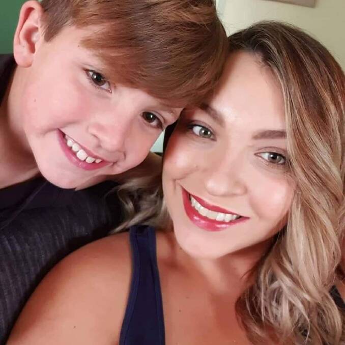 Isaac, 8, and Nicole Gilchrist. Picture: Nicole Gilchrist