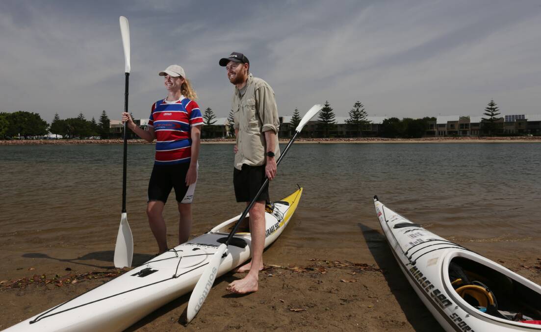PADDLING SIBLINGS: Lauren Taylor and brother Ben Taylor preparing for their journey down the Hunter River. 