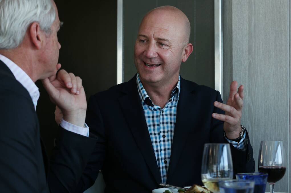 FUTURE THOUGHTS: Kyle Loades at lunch with Scott Bevan. Picture: Simone De Peak