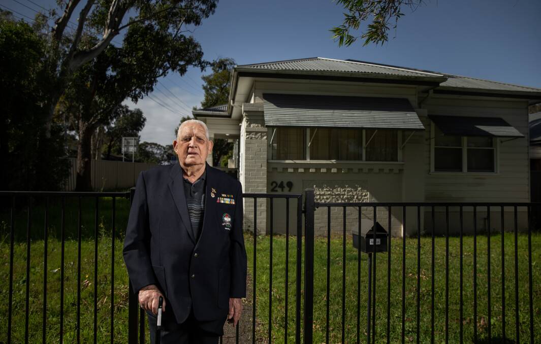 HOME: Alan Hunter outside the Birmingham Gardens house, which was completed by RSL members at the end of World War II. Picture: Marina Neil