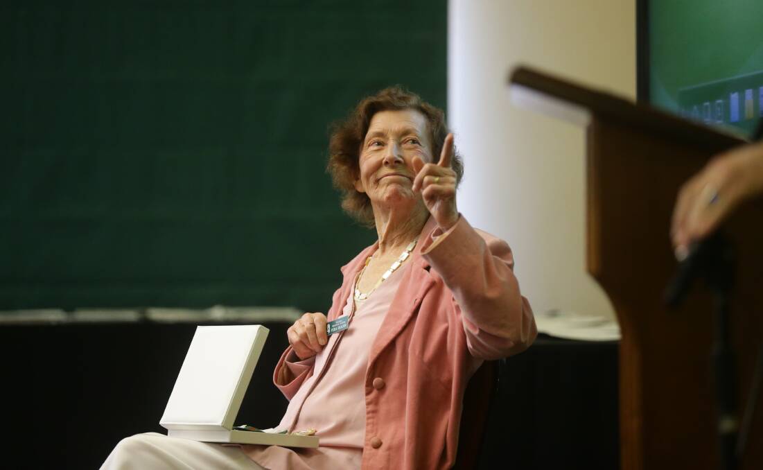 Vera Deacon listening to the speakers at the ceremony held in her honour. Picture: Jonathan Carroll