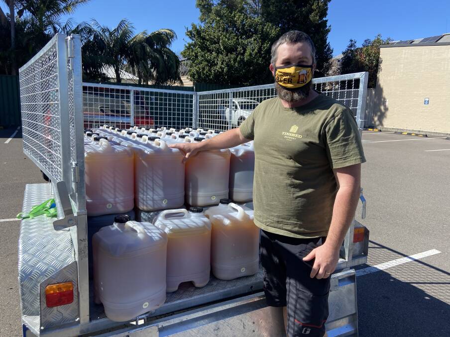 SURVIVING: Tinshed Brewery co-owner David "Jimmy" Cox delivering home brewing kits, as a way of getting through the COVID impact. Picture: Courtesy, Haley Cox