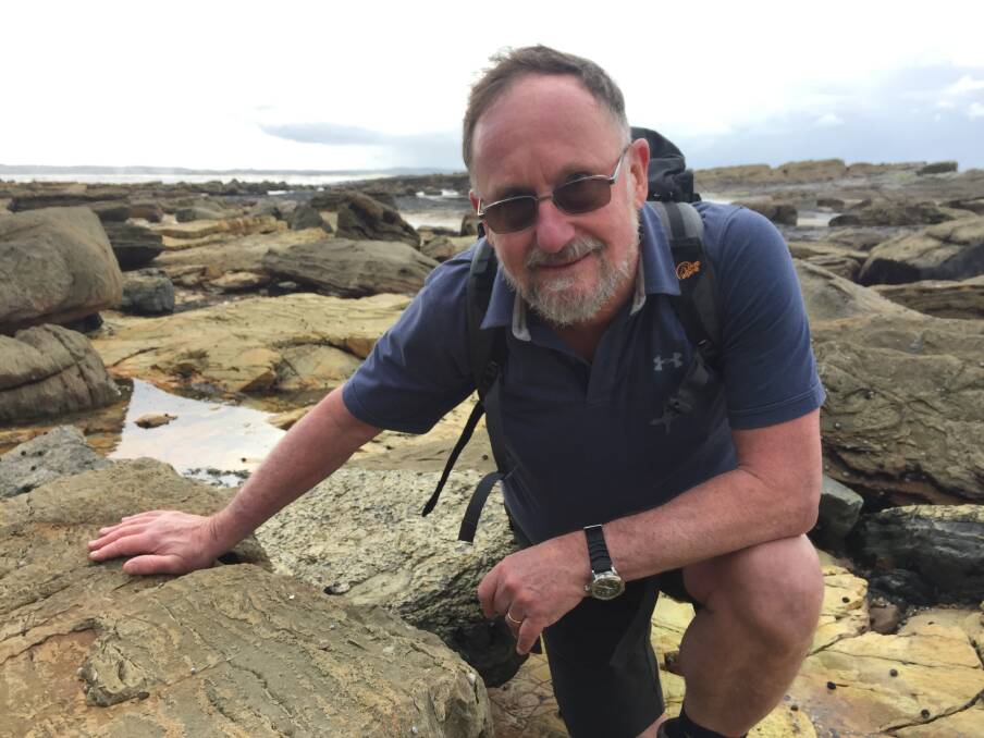 Geologist Dr Peter Downes says the Swansea Heads site is important, as it tells a 'fascinating story'. Picture: Scott Bevan 