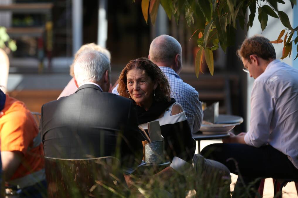 Maitland mayor Loretta Baker at lunch with Scott Bevan. Picture: Simone De Peak
