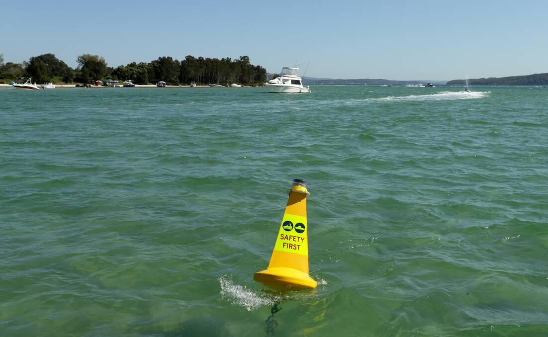 A safety buoy in Swansea Channel. Picture: Jonathan Carroll