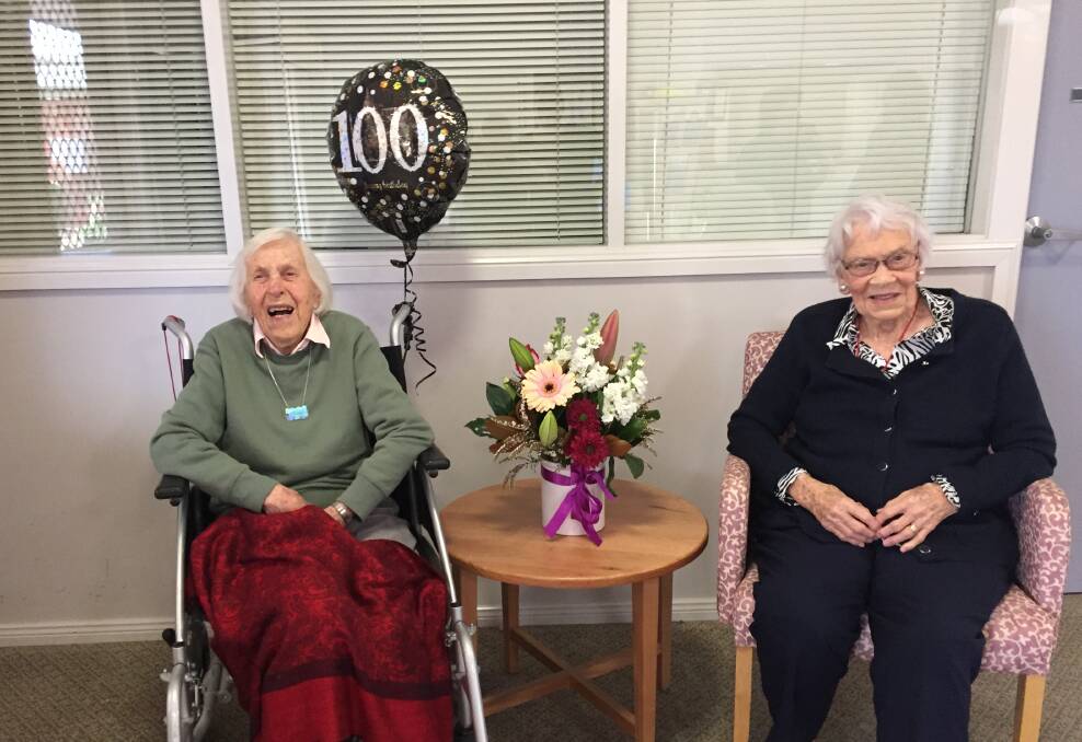 DOUBLE CENTURY: Ruth Parker, who turned 100 on June 28, and Gwen Druery, who is celebrating her birthday today. 
