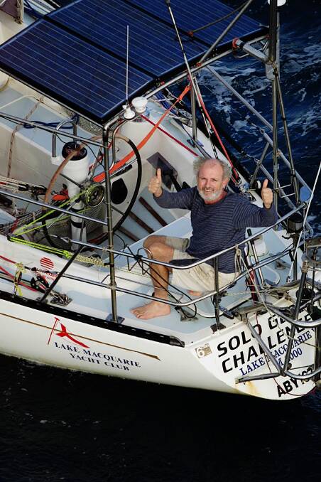 ALMOST HOME: Tony Mowbray approaches Newcastle on board Solo Globe Challenger near the end of his epic voyage around the world in 2000-2001.