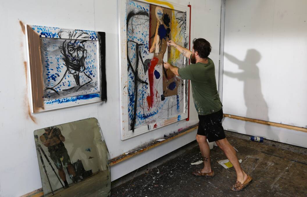 CREATING: James Drinkwater working in his home studio earlier this year. 