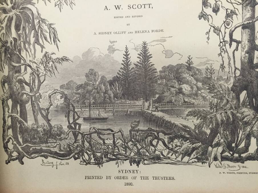 A sketch of the Scotts' homestead, featured in the second volume of A.W. Scott's books. Picture: Courtesy, Australian Museum 