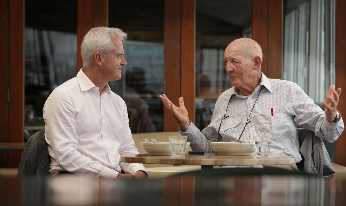 Dr Denis Gordon at lunch with Scott Bevan at Belmont. Picture: Simone De Peak