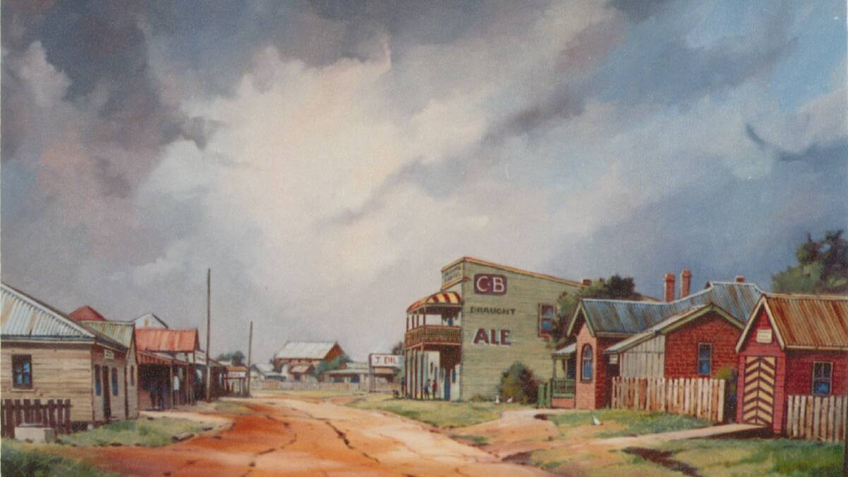 A painting by William Freeman of Minmi, depicting the former mining town in 1902. 