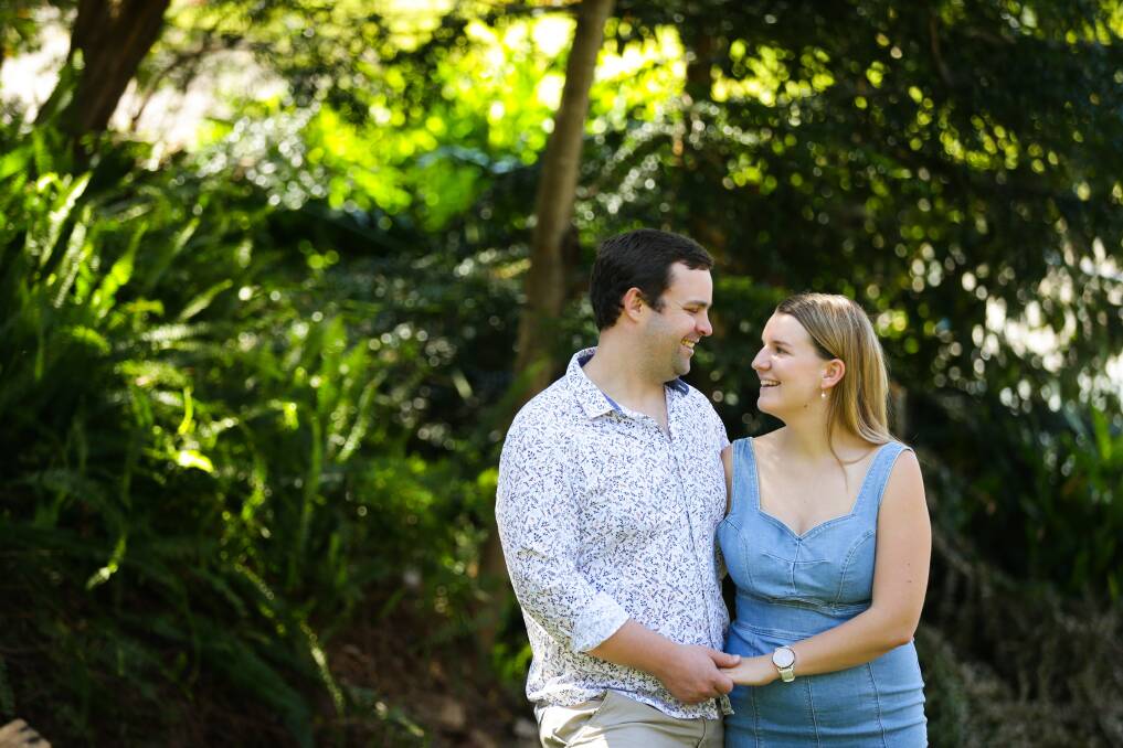 Engaged couple Stephen Johnston and Rachel Tutill are waiting for their wedding day. Picture: Jonathan Carroll
