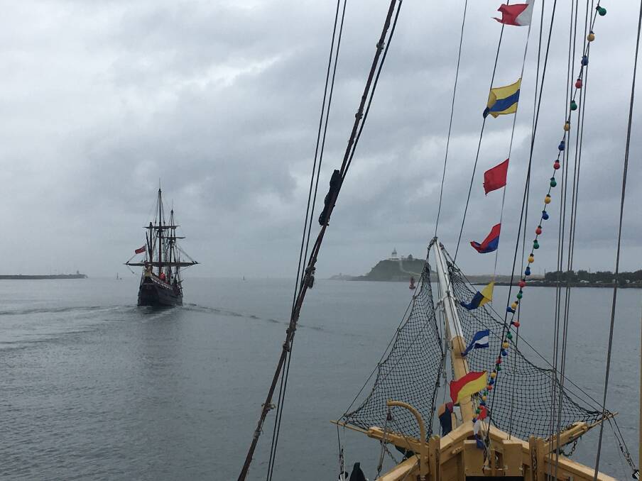 ESCORT: View of the "Duyfken" from the "William the Fourth". Picture: Bianca Jodeikin