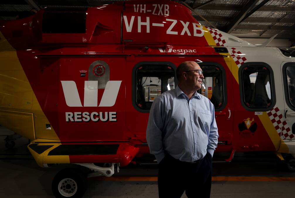 MILESTONE: Richard Jones, CEO of the Westpac Rescue Helicopter Service in northern NSW, contemplates 25 years with the organisation. Picture: Simone De Peak