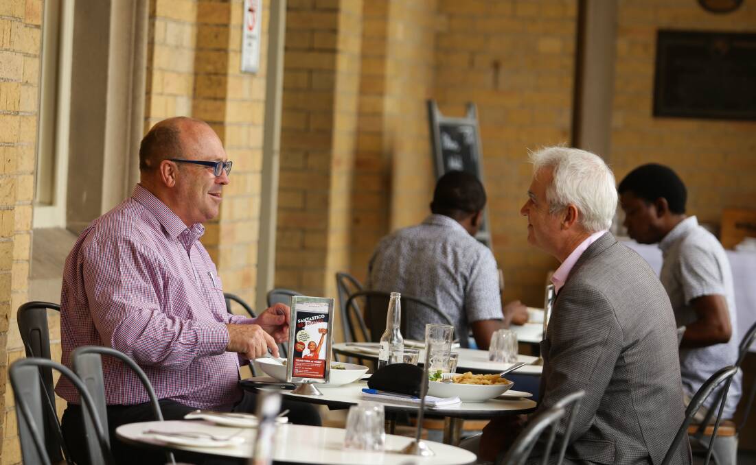 Richard Jones with Scott Bevan at lunch. Picture: Jonathan Carroll 