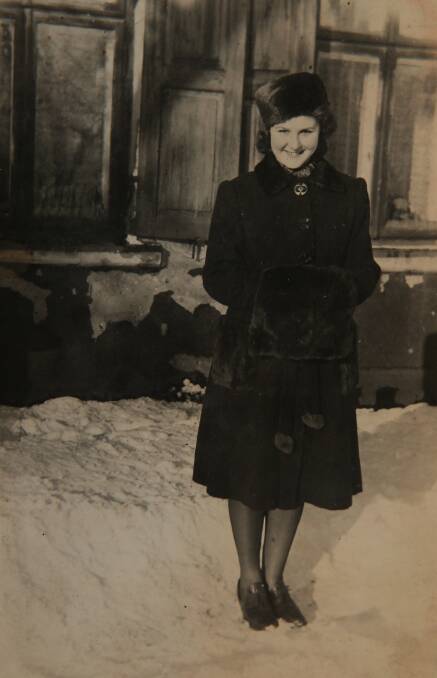 Alina Kizeweter as a teenager in the snow in Poland. Picture: Supplied 