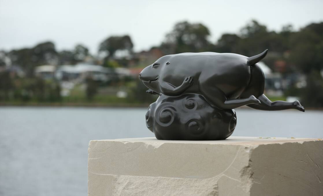 TRAIL BLAZING: Guan Wei's sculpture, "No.1 Sky Pig", at Warners Bay. Picture: Simone De Peak