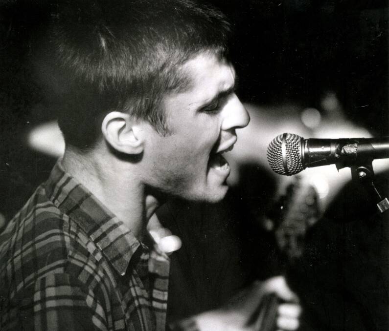 A younger Nick Raschke performing with his band, The Slots, in 1993. Picture: Edward Cross