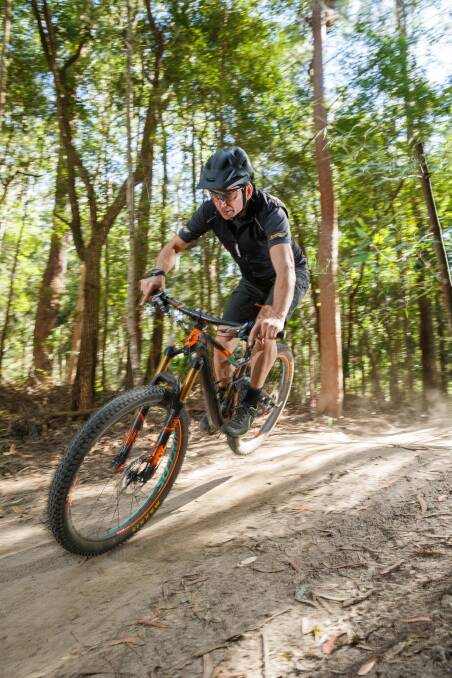 A rider on the development trail at the Awaba Mountain Bike Park. Picture: Max Mason-Hubers
