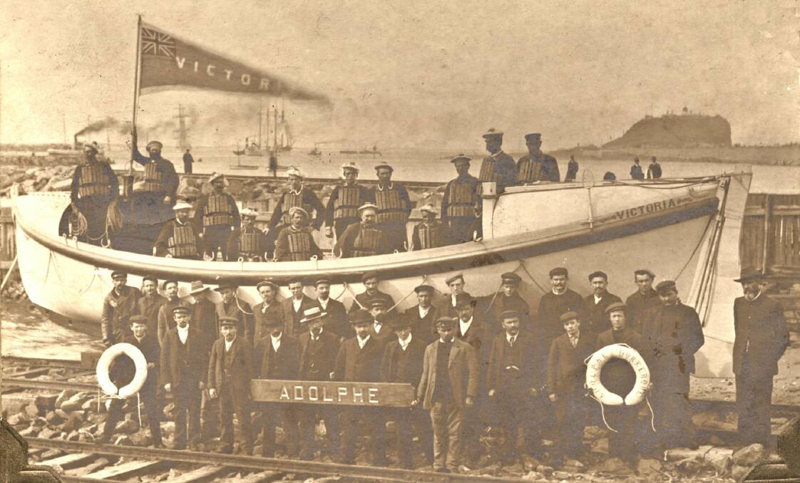 The crew of the lifeboat 'Victoria', who rescued mariners from the stricken ship 'Adolphe' in 1904. Picture: Courtesy, Special Collections, University of Newcastle Library