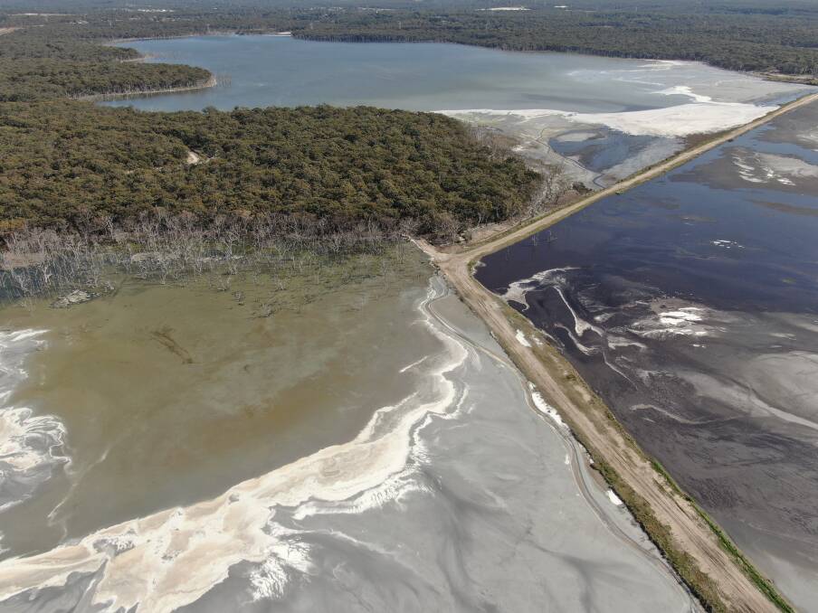 Coal ash dam at Vales Point power station. Picture: Courtesy, Hunter Community Environment Centre