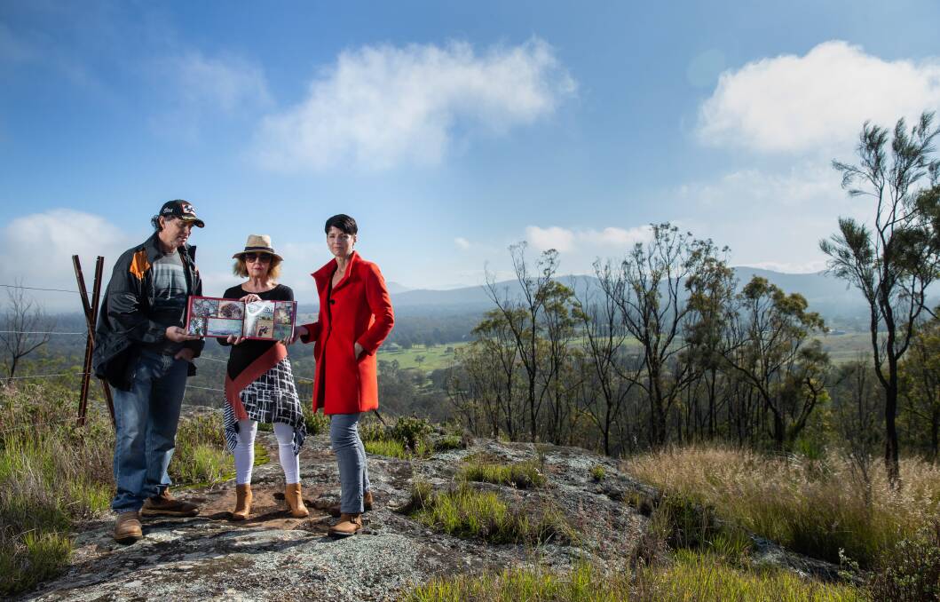 CONCERN: Residents Phil and Leslie Moore on their property with state Member for Port Stephens, Kate Washington, near the Brandy Hill Quarry. Pictures: Marina Neil