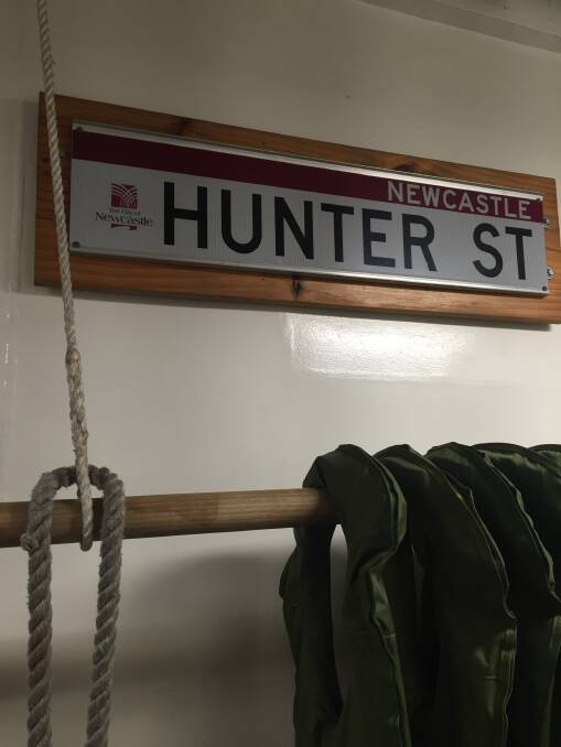 FAMILIAR NAME: Newcastle's main passageway is called Hunter Street, marked with a sign given by former Lord Mayor John McNaughton