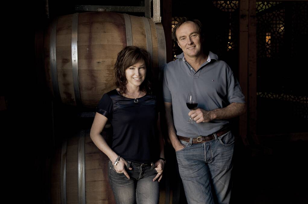 Wine businesspeople and couple Lisa and Andrew Margan at their business near the village of Broke, in the Hunter electorate. Picture: Supplied 