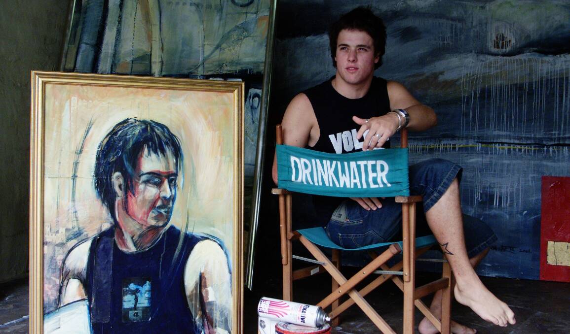 James Drinkwater photographed in 2002, after being accepted in the National Art School.