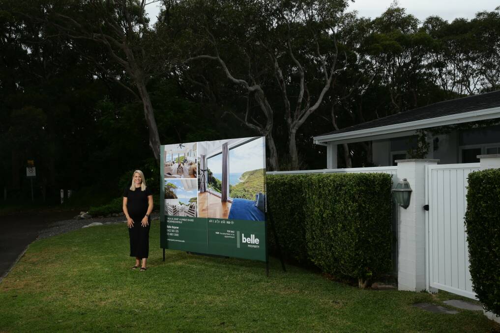 Real estate agent Katie Kepner outside a property in Dudley. Picture: Jonathan Carroll 